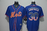 New York Mets #30 Michael Conforto Blue USA Flag Fashion Stitched MLB Jersey,baseball caps,new era cap wholesale,wholesale hats